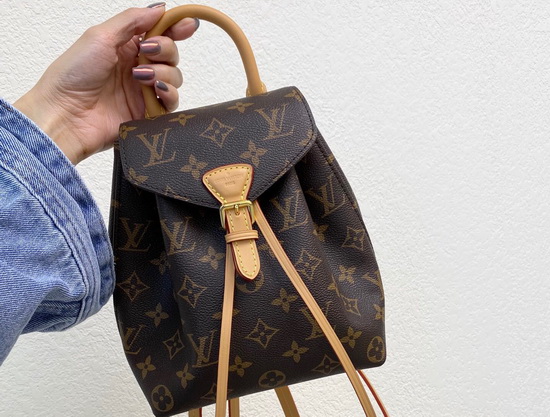 Louis Vuitton Montsouris BB Backpack in Monogram Canvas and Natural Cowhide Leather M45502 Replica