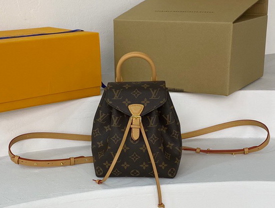 Louis Vuitton Montsouris BB Backpack in Monogram Canvas and Natural Cowhide Leather M45502 Replica