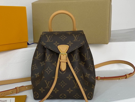 Louis Vuitton Montsouris BB Backpack in Monogram Canvas and Natural Cowhide Leather M45502 Replica