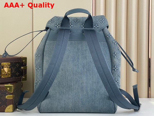 Louis Vuitton Montsouris Backpack Monogram Washed Denim Coated Canvas M22534 Replica