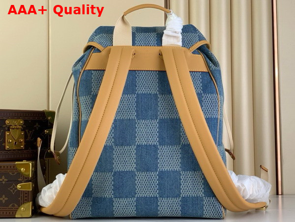 Louis Vuitton Montsouris Backpack in Blue Damier Denim 3D Cotton Canvas N40708 Replica