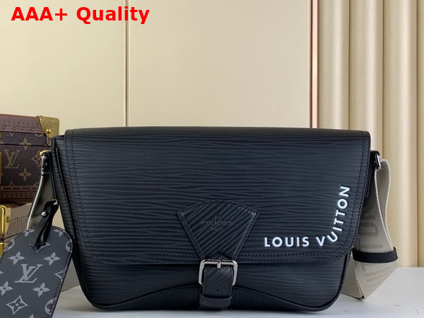 Louis Vuitton Montsouris Messenger Bag in Black Calfskin Embossed with the Houses Epi Motif Replica