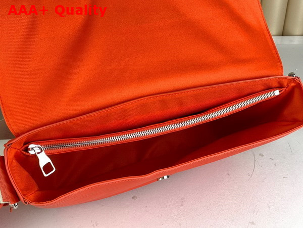 Louis Vuitton Montsouris Messenger Bag in Orange Calfskin Embossed with the Houses Epi Motif Replica