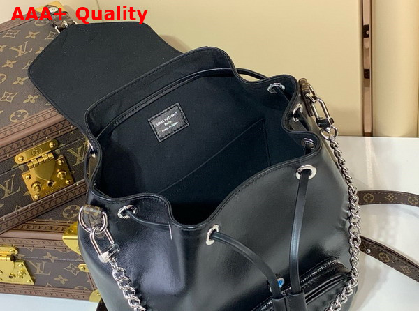 Louis Vuitton Montsouris PM Backpack in Black Lambskin Leather M12587 Replica