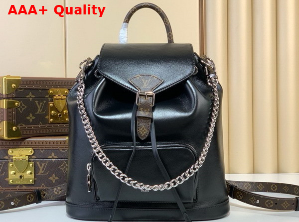 Louis Vuitton Montsouris PM Backpack in Black Lambskin Leather M12587 Replica