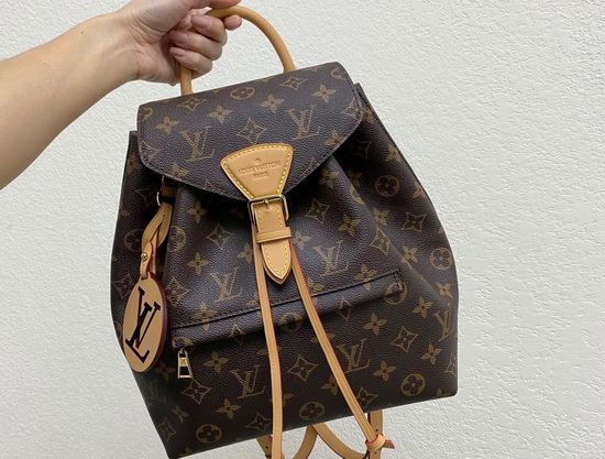 Louis Vuitton Montsouris PM Backpack in Monogram Canvas and Natural Cowhide Leather M45501 Replica