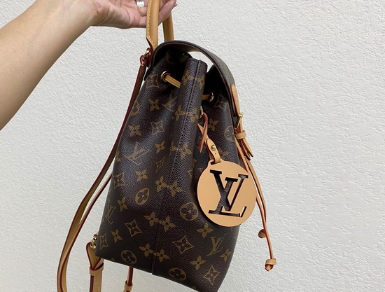 Louis Vuitton Montsouris PM Backpack in Monogram Canvas and Natural Cowhide Leather M45501 Replica