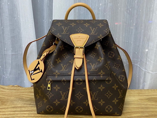 Louis Vuitton Montsouris PM Backpack in Monogram Canvas and Natural Cowhide Leather M45501 Replica