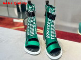 Louis Vuitton Moonlight Half Boot Green Satin 1AA0LH Replica