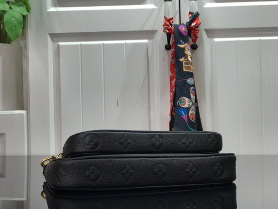 Louis Vuitton Multi Pochette Accessoires Black Monogram Empreinte Leather M80399 Replica