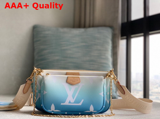 Louis Vuitton Multi Pochette Accessoires Blue Monogram Giant Coated Canvas M57633 Replica