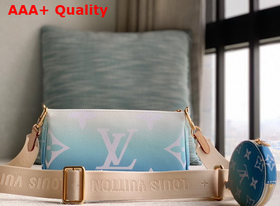 Louis Vuitton Multi Pochette Accessoires Blue Monogram Giant Coated Canvas M57633 Replica