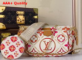 Louis Vuitton Multi Pochette Accessoires Coral Monogram Tiles Coated Canvas Replica