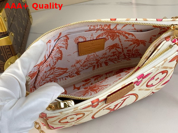 Louis Vuitton Multi Pochette Accessoires Coral Monogram Tiles Coated Canvas Replica