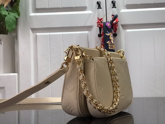 Louis Vuitton Multi Pochette Accessoires Creme Monogram Empreinte Leather M80447 Replica