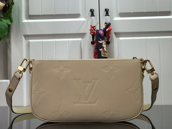 Louis Vuitton Multi Pochette Accessoires Creme Monogram Empreinte Leather M80447 Replica