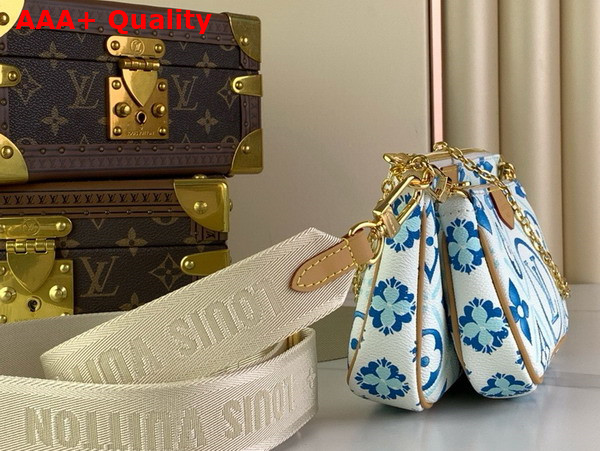 Louis Vuitton Multi Pochette Accessoires Lagoon Blue Monogram Tiles Coated Canvas M25374 Replica