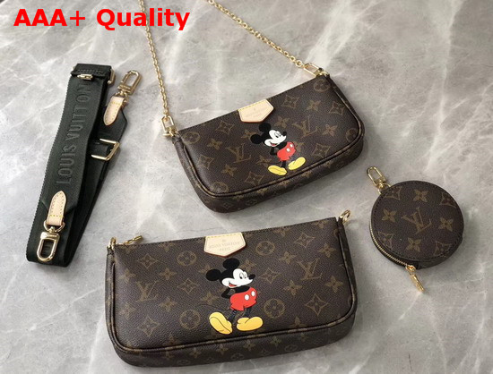 Louis Vuitton Multi Pochette Accessoires Monogram Canvas with Mickey Mouse Print Replica