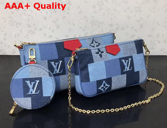 Louis Vuitton Multi Pochette Accessoires Patchwork of Damier and Monogram Motifs M44990 Replica