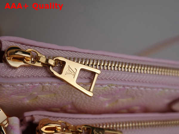 Louis Vuitton Multi Pochette Accessoires Pink Sprayed and Embossed Grained Cowhide Leather M46093 Replica