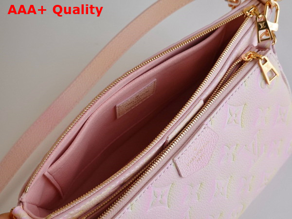 Louis Vuitton Multi Pochette Accessoires Pink Sprayed and Embossed Grained Cowhide Leather M46093 Replica