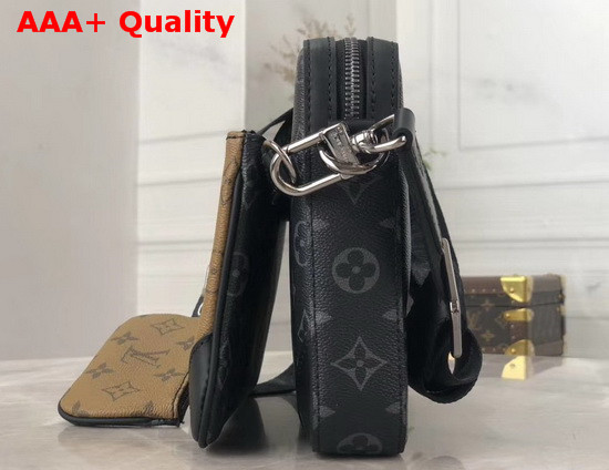 Louis Vuitton Multi Pochette Messenger Bag in Monogram Eclipse Canvas Replica