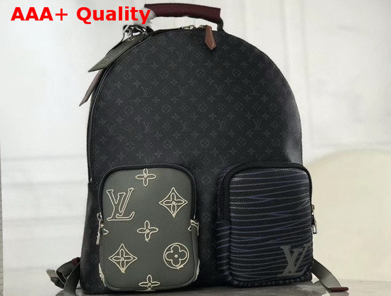 Louis Vuitton Multi Pocket Backpack in Monogram Eclipse Canvas Replica