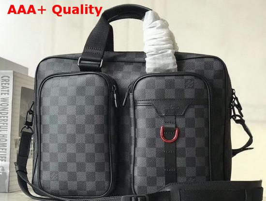 Louis Vuitton Multi Pocket Briefcase in Damier Graphite Canvas Replica