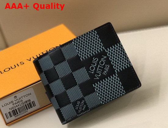 Louis Vuitton Multiple Wallet Aquamarine Damier Infini 3D Cowhide Leather N60440 Replica