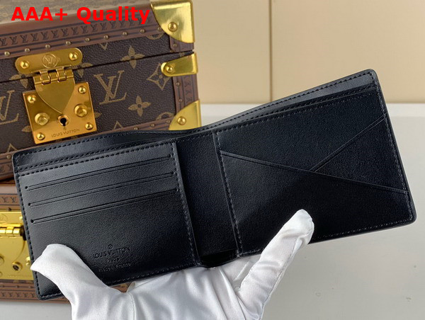 Louis Vuitton Multiple Wallet Black Borealis Calf Leather with the Monogram Spotlight Print M82297 Replica