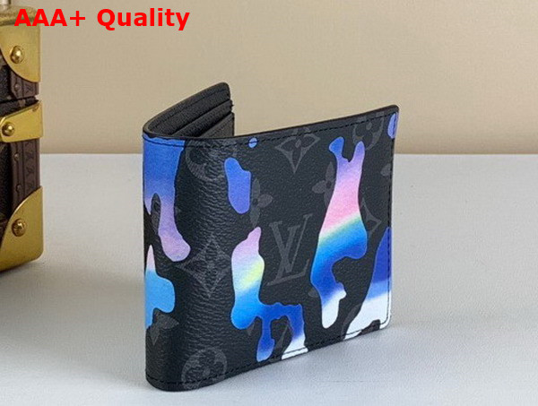 Louis Vuitton Multiple Wallet Blue and Purple Sunrise Mnogram Eclipse Coated Canvas M81750 Replica