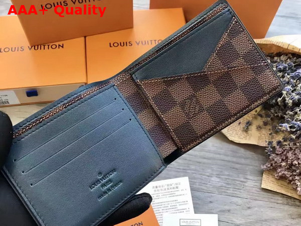 Louis Vuitton Multiple Wallet Damier Ebene Canvas with Matte Cowhide Leather Trim N63167 Replica