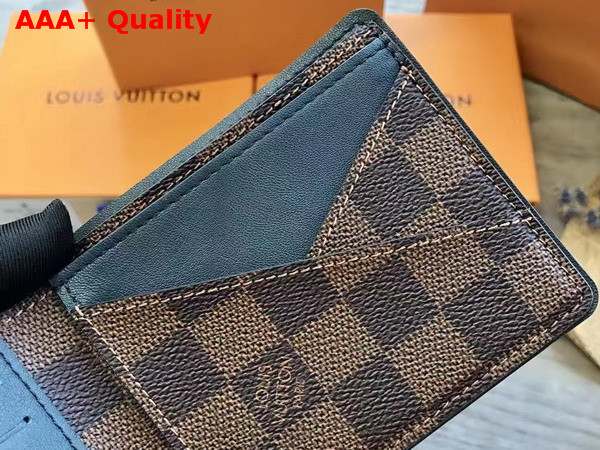 Louis Vuitton Multiple Wallet Damier Ebene Canvas with Matte Cowhide Leather Trim N63167 Replica