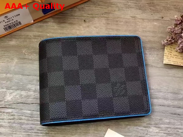 Louis Vuitton Multiple Wallet Damier Graphite Canvas with Neptune Cowhide Leather Trim N63268 Replica