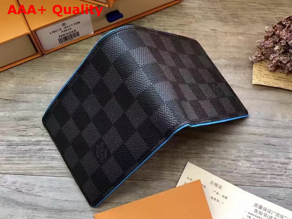 Louis Vuitton Multiple Wallet Damier Graphite Canvas with Neptune Cowhide Leather Trim N63268 Replica