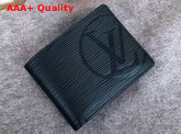 Louis Vuitton Multiple Wallet Epi Black LV Circle Signature Replica