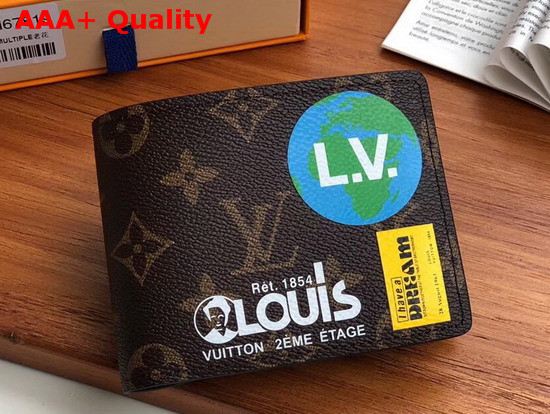 Louis Vuitton Multiple Wallet Monogram Canvas Decorated with Colorful Printed Stickers M67821 Replica