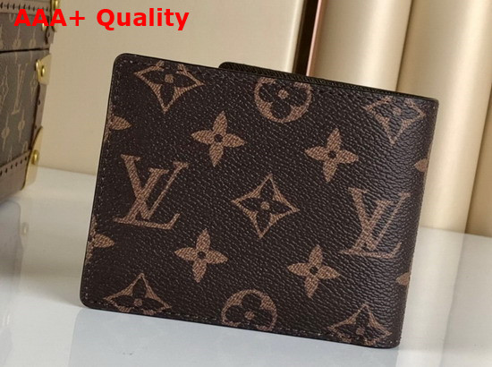 Louis Vuitton Multiple Wallet Monogram Stripes Brown Canvas and Signed with a Heart Print Containing the Words Louis Vuitton Made M81108 Replica