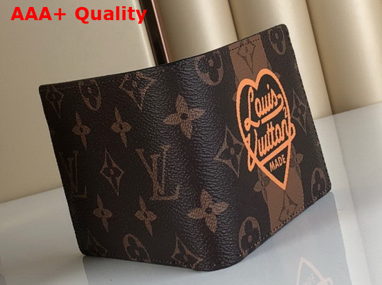 Louis Vuitton Multiple Wallet Monogram Stripes Brown Canvas and Signed with a Heart Print Containing the Words Louis Vuitton Made M81108 Replica