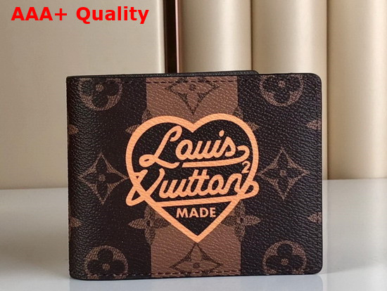 Louis Vuitton Multiple Wallet Monogram Stripes Brown Canvas and Signed with a Heart Print Containing the Words Louis Vuitton Made M81108 Replica