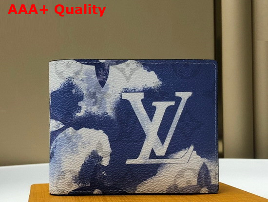 Louis Vuitton Multiple Wallet Monogram Watercolor Blue Coated Canvas M80458 Replica