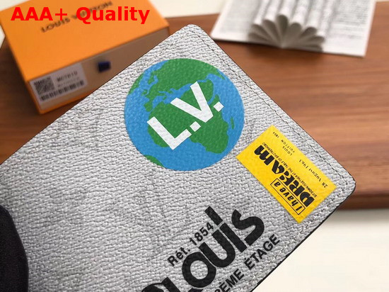 Louis Vuitton Multiple Wallet Monogram White Canvas Decorated with Colorful Printed Stickers M67819 Replica