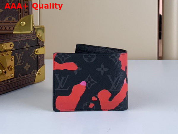 Louis Vuitton Multiple Wallet Red and Purple Sunset Mnogram Eclipse Coated Canvas Replica