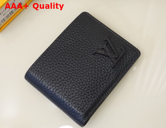 Louis Vuitton Multiple Wallet in Black Grained Calf Leather M69829 Replica