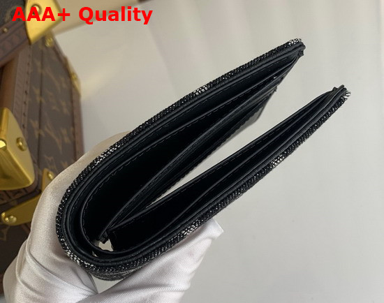 Louis Vuitton Multiple Wallet in Black Monogram Denim and Taurillon Leather Replica