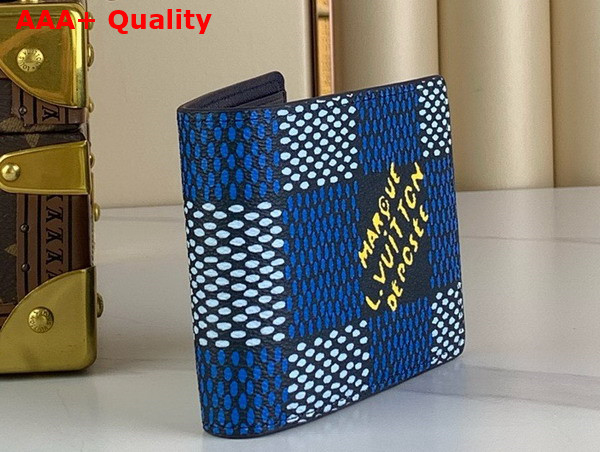 Louis Vuitton Multiple Wallet in Blue Damier Heritage Coated Canvas N40676 Replica