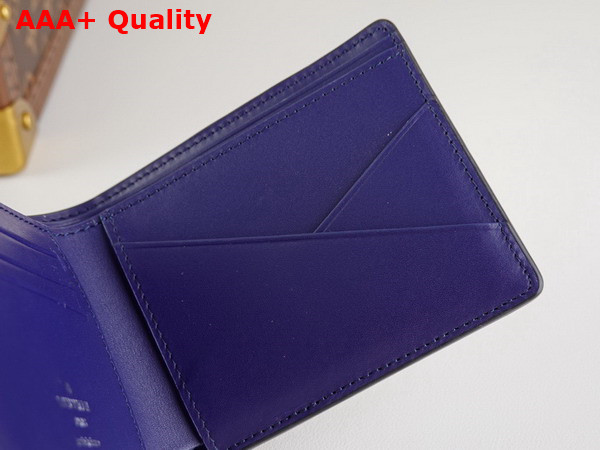 Louis Vuitton Multiple Wallet in Blue Monogram Bandana Printed Cowhide Leather Replica