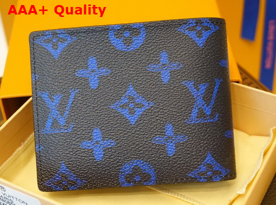 Louis Vuitton Multiple Wallet in Blue Vintage Monogram Canvas M80850 Replica