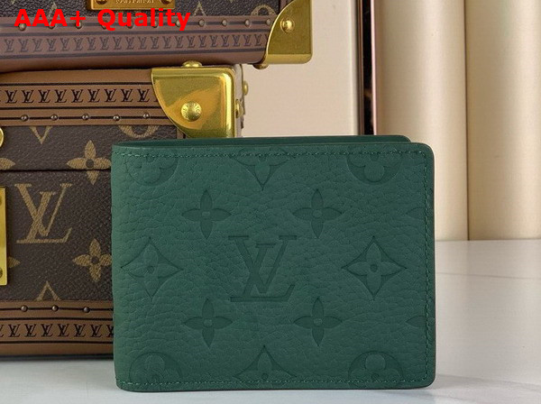 Louis Vuitton Multiple Wallet in Dark Green Monogram Taurillon Leather M83055 Replica