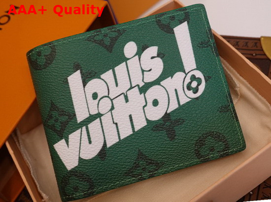 Louis Vuitton Multiple Wallet in Green Vintage Monogram Canvas Replica